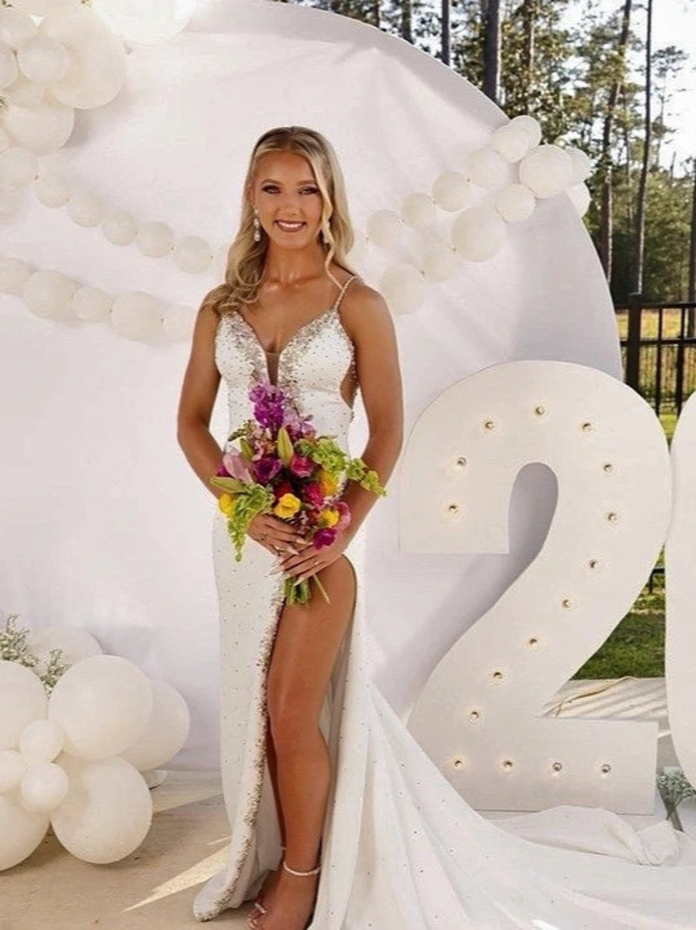 White Prom Dress Like New